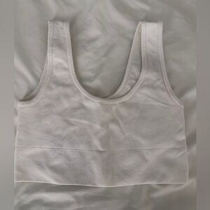 Women's Forever 21 White Ribbed Crop Top